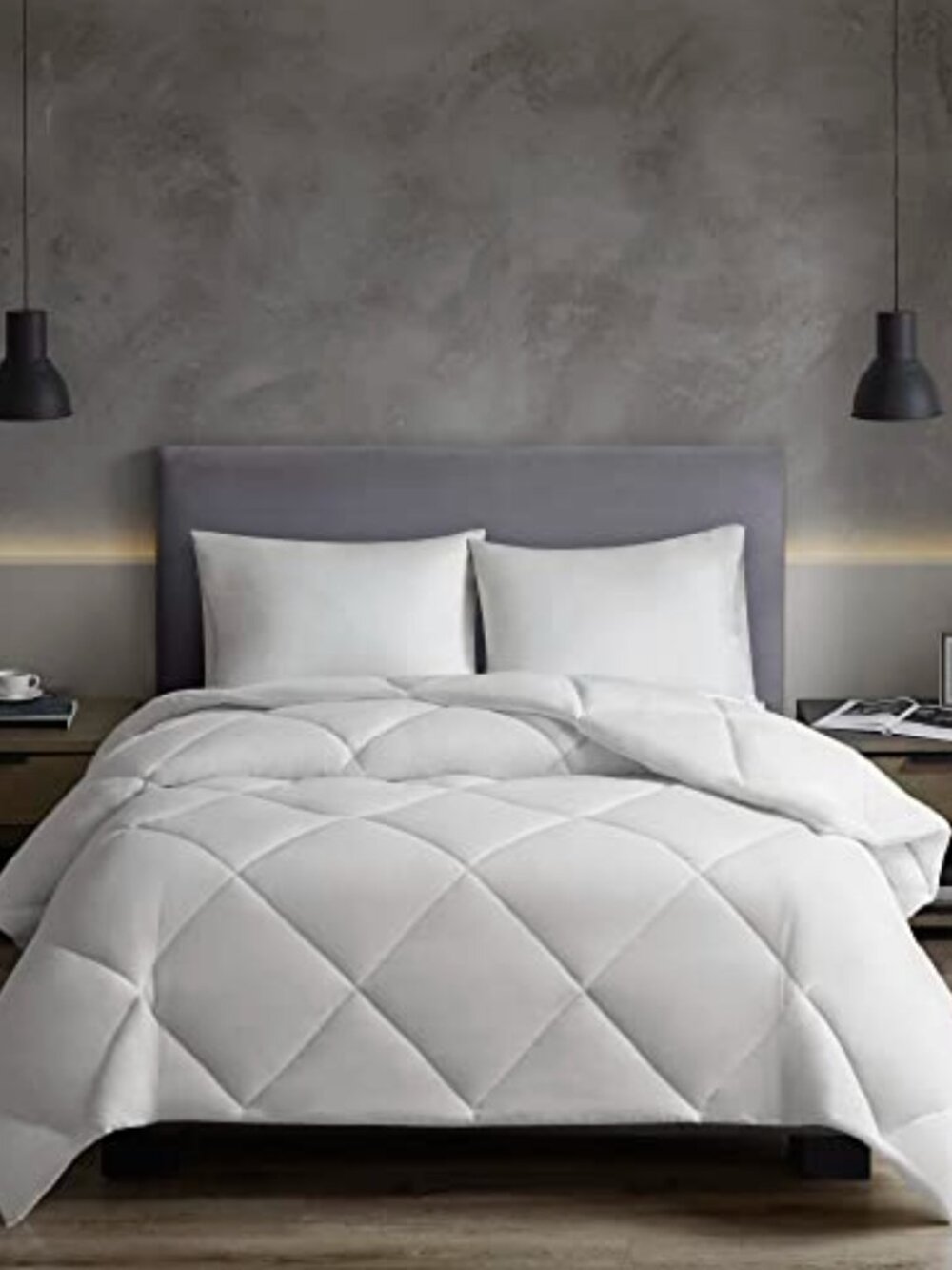 Madison Park Oversized Down Alt Comforter with HeiQ Smart Temp Treatment White -